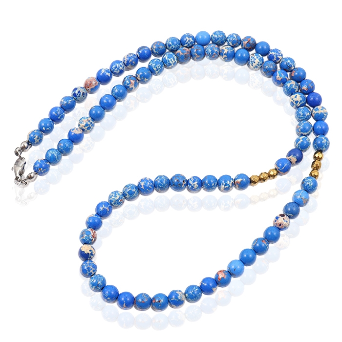 Memphis Accessoires Heren Ketting van Sodalite Kralen – Natuursteen – 6mm-60cm