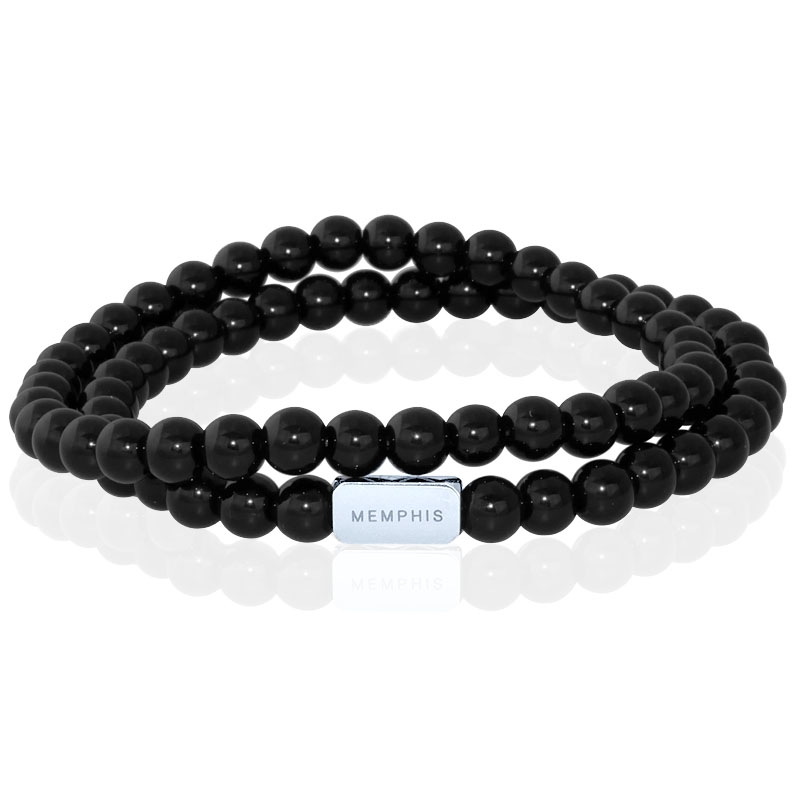 Memphis DUO Kralenarmbanden set “Double Onyx”-21cm