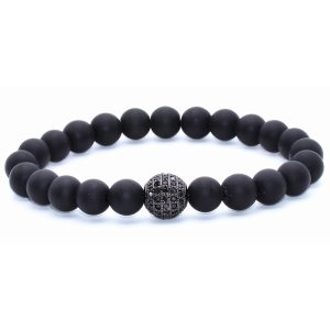 Memphis kralen armband Agaat Pave Bead Black