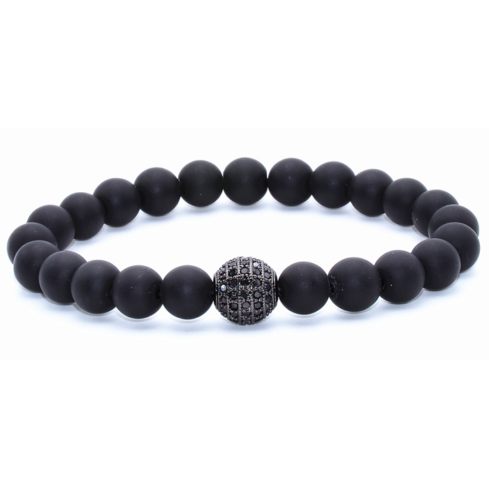 Memphis kralen armband Agaat Pave Bead Black