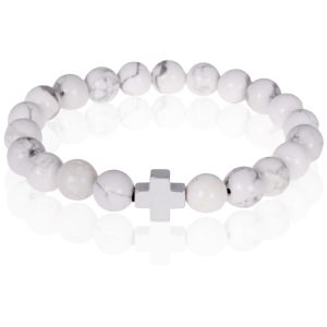 Memphis kralen armband Howliet Zilver Kruis