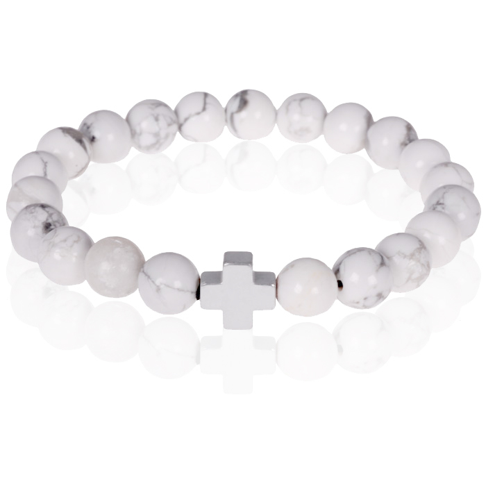 Memphis kralen armband Howliet Zilver Kruis