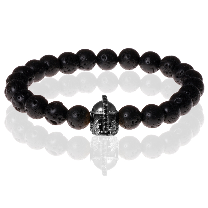 Memphis kralen armband Lavasteen Gladiator Black