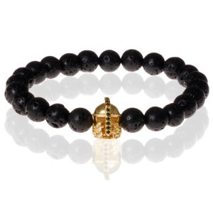 Memphis kralen armband Lavasteen Gladiator Goudkleurig