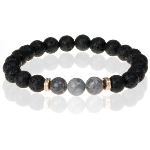 Memphis Kralen armband Lavastone Royalty Grey