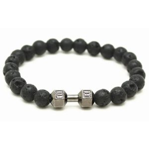 Memphis kralen armband Lava Dumbbell Zwart