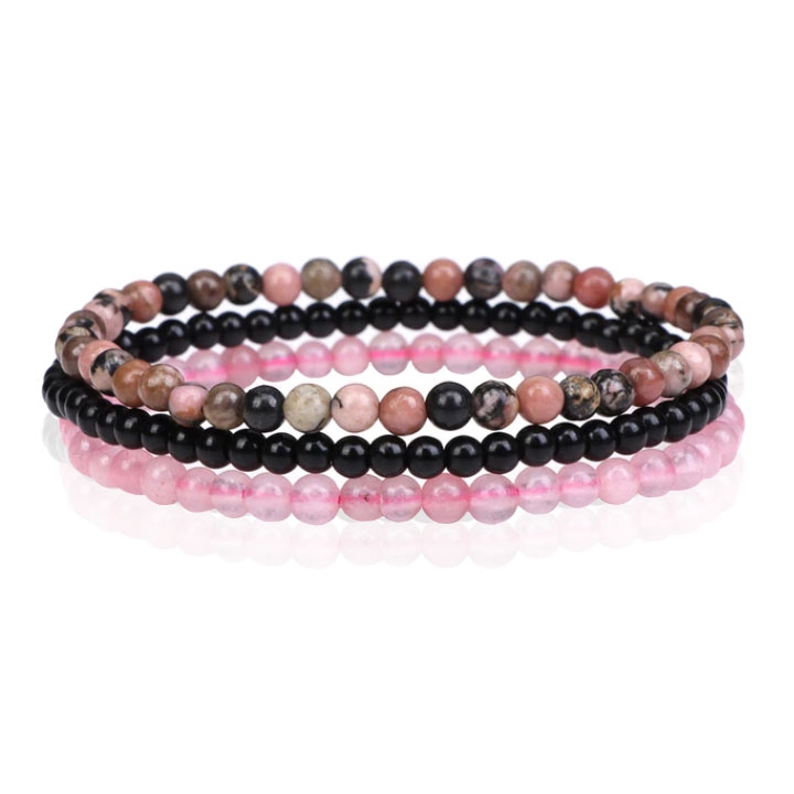 Memphis Stacked Dames Armbanden set – Pink-19cm