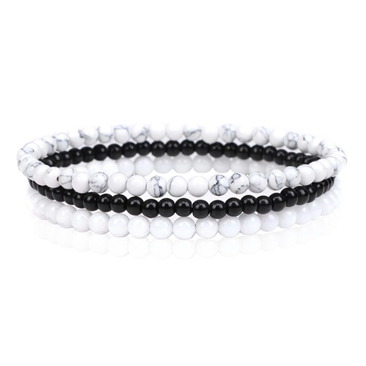 Memphis Stacked Dames Armbanden set – White-19cm