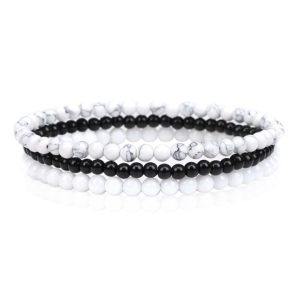 Memphis Stacked Dames Armbanden set – White-17cm