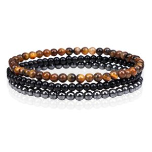 Memphis Stacked Heren Armbanden set – Dark-19cm