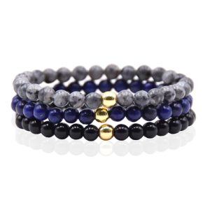 Memphis Stacked Kralen Armbanden set – 6mm Dark