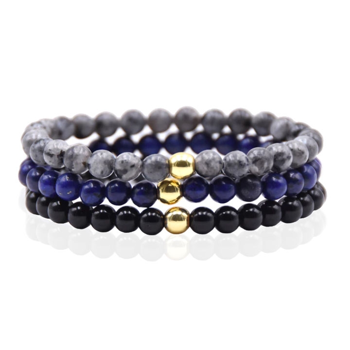 Memphis Stacked Kralen Armbanden set – 6mm Dark