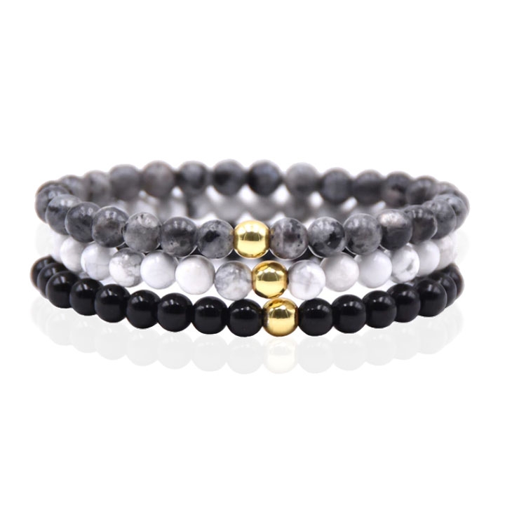 Memphis Stacked Kralen Armbanden set – 6mm Light