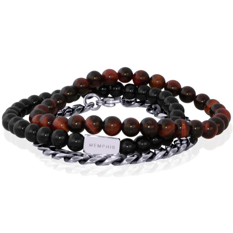 Memphis TRIO Herenarmbanden set “The Warrior”-21cm