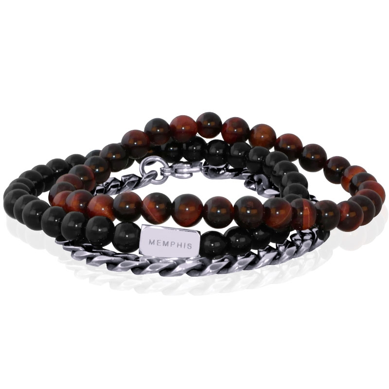 Memphis TRIO Herenarmbanden set “The Warrior”-21cm