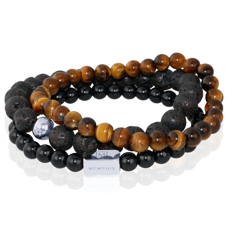 Memphis TRIO Kralenarmbanden set “Tommy”-21cm