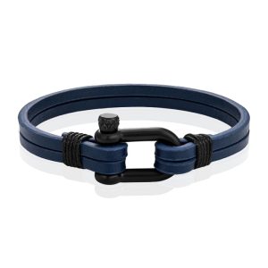 Mendes Dubbele Lederen Band – D-Shackle Royal-19cm