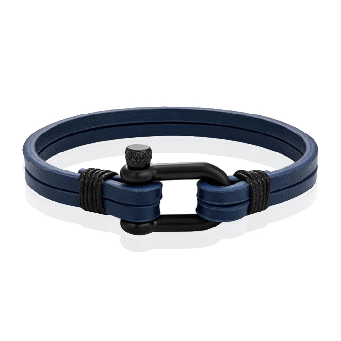 Mendes Dubbele Lederen Band – D-Shackle Royal-19cm
