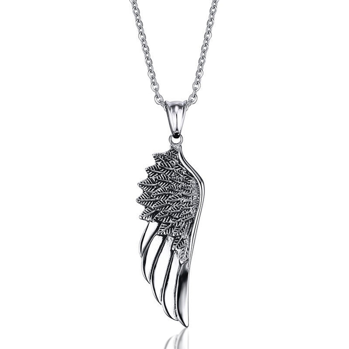Mendes heren ketting Edelstaal Angel Wing