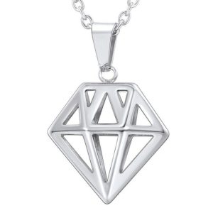 Mendes heren ketting Edelstaal Diamant Zilverkleurig