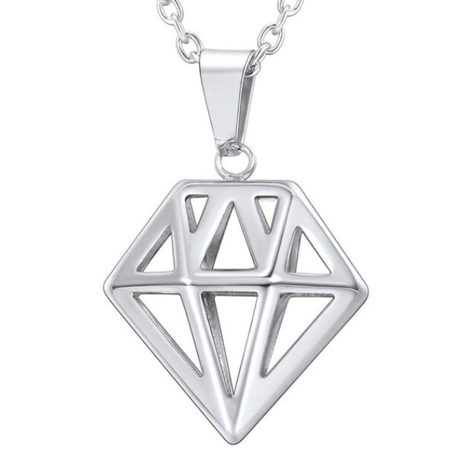 Mendes heren ketting Edelstaal Diamant Zilverkleurig