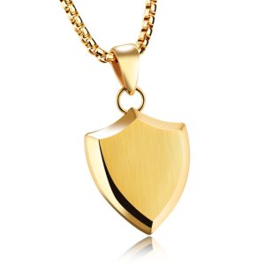 Mendes heren ketting met hanger Goudkleurig Shield