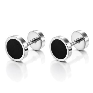 Mendes Heren Oorbellen Zilverkleurig RVS – Fake Plug Studs – Minimalistisch & Stoer – 8mm