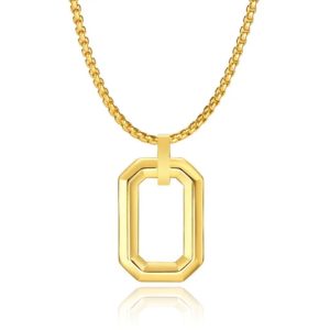 Mendes Herenketting met Minimalistische Geometrische Hanger – Goudkleurig