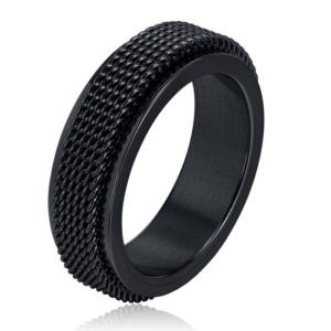 Mendes Jewelry Mesh Ring – Spinner Black-19mm
