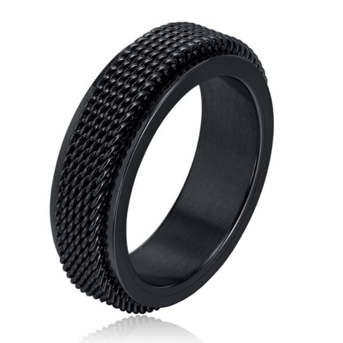 Mendes Jewelry Mesh Ring – Spinner Black-21.5mm