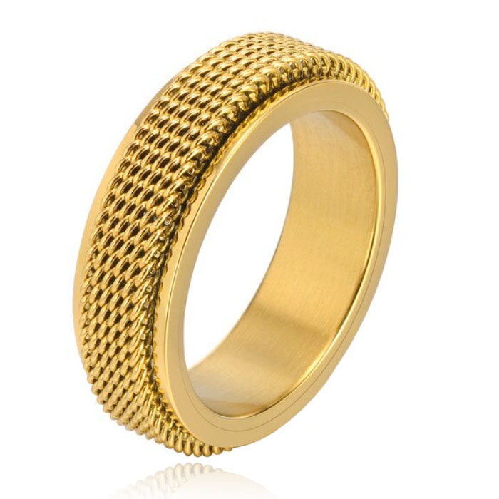 Mendes Jewelry Mesh Ring – Spinner Gold-17mm