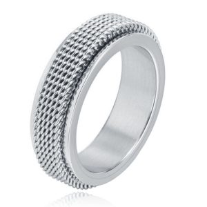 Mendes Jewelry Mesh Ring – Spinner Silver-17mm