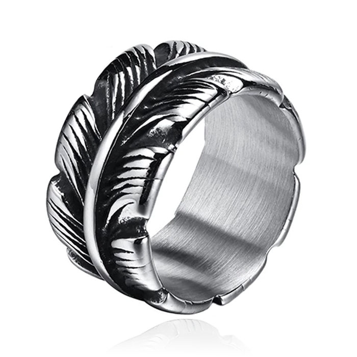 Mendes Jewelry Ring voor Mannen – Veer Zilver-20mm