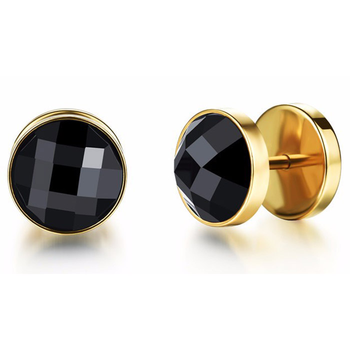 Mendes Jewelry Stud oorbellen Zircon Goudkleurig