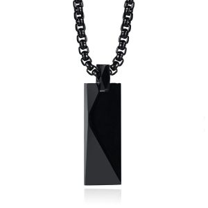 Mendes Ketting met Hanger Geometrisch – Langwerpig Zwart