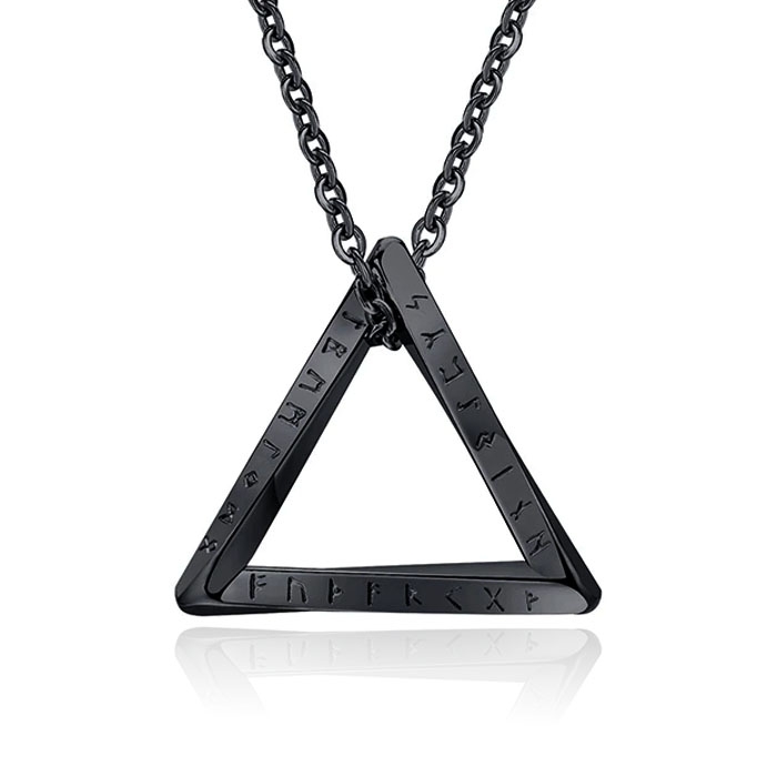 Mendes Nordic Heren Ketting – Rune Triangle Black
