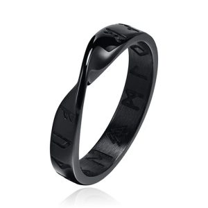 Mendes Nordic Heren Ring- Rune Script Black-18mm
