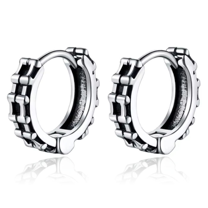 Mendes Oorbellen RVS zilverkleurig – Gear Edge Hoop