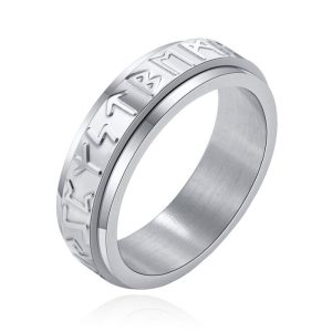 Mendes Viking Script Ring – Edelstaal Zilver-21.5mm