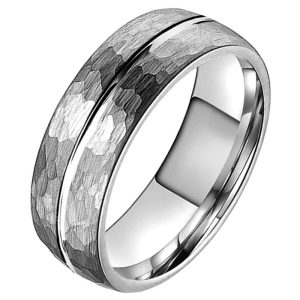 Tom Jaxon wolfraam Ring Facet Groef Mat Zilverkleurig-22mm
