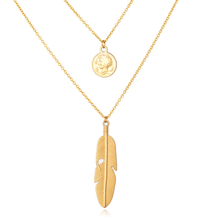 Multilayer Ketting Feather LGT JWLS – 2 lagen