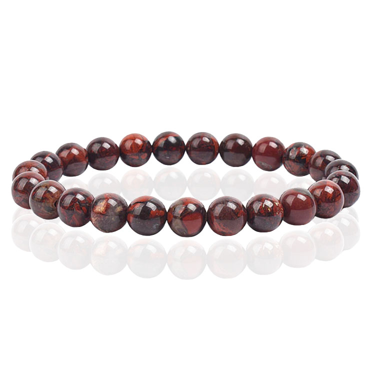 Natuursteen Armband met 8mm Kralen Memphis – Bloodstone