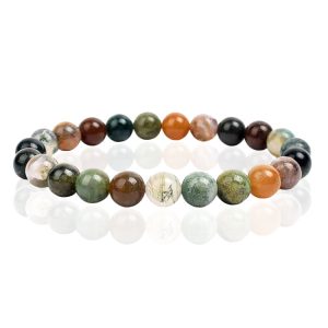 Natuursteen Armband met 8mm Kralen Memphis – Indian Agate