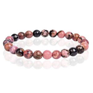 Natuursteen Armband met 8mm Kralen Memphis – Rhodonite