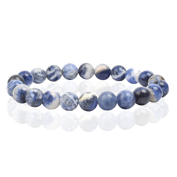 Natuursteen Armband met 8mm Kralen Memphis – Sodalite