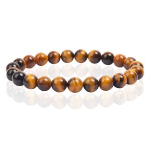 Natuursteen Armband met 8mm Kralen Memphis – Tiger Eye