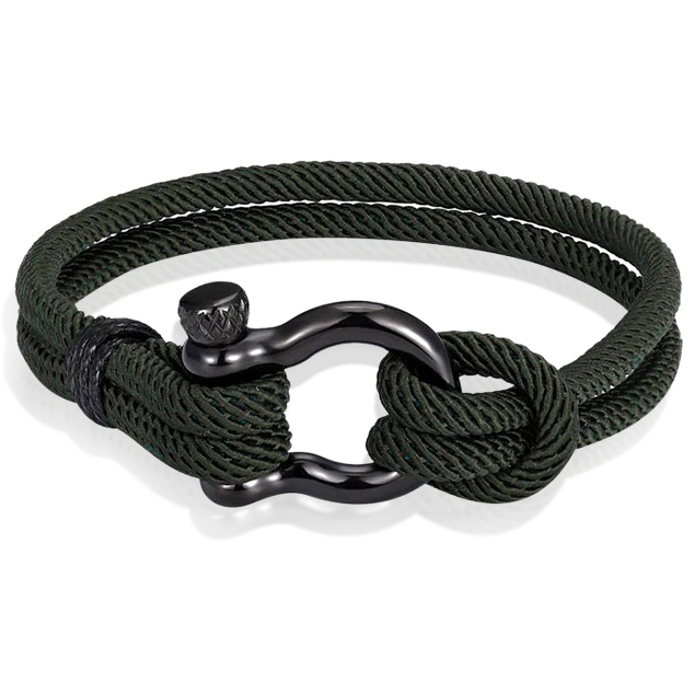 Nautische heren armband Paracord Edelstaal Anker Army-21cm