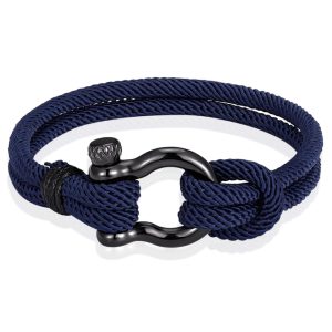 Nautische heren armband Paracord Edelstaal Anker Navy-19cm