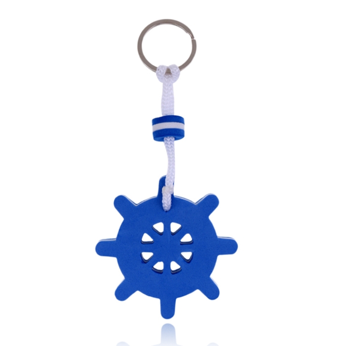 Nautische Stijl Sleutelhanger – Blijft Drijven – Blauw – Stuurwiel