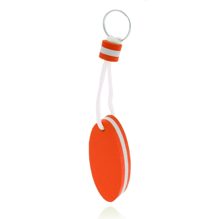 Oranje Nautische Stijl Sleutelhanger – Blijft Drijven – Label Vorm